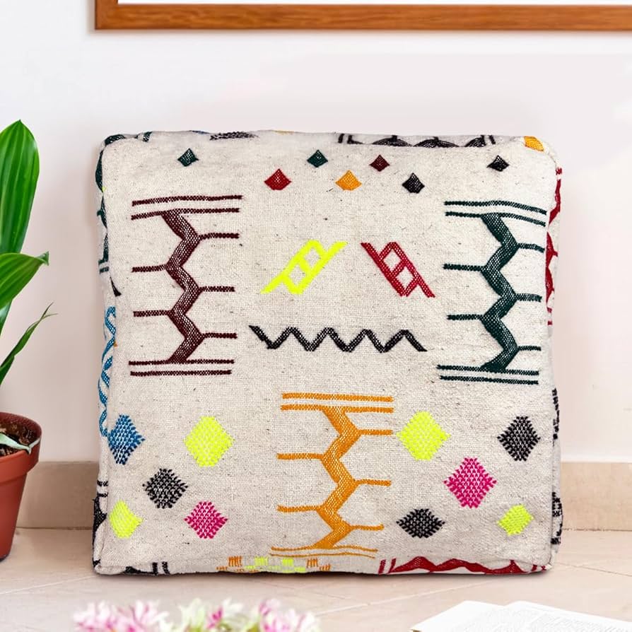 Amazon.com: The Moroccan Boho Floor Pillow Cover - Kilim